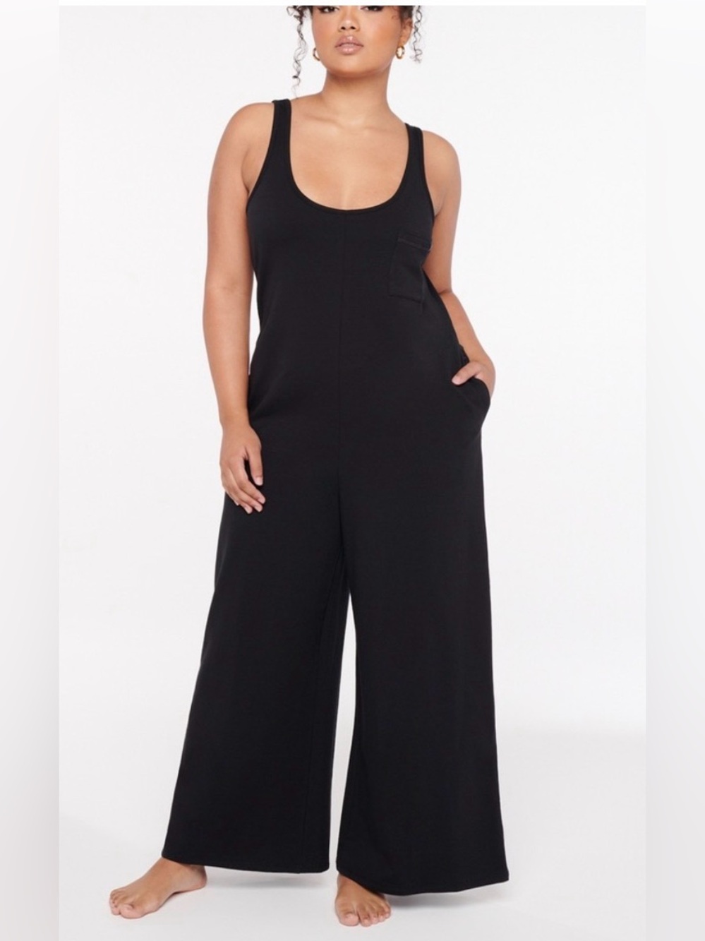 NWT Savage X Fenty Black Wide-Leg Scoop Neck Jumpsuit